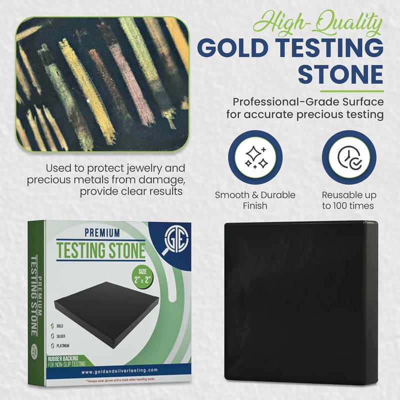 Gemtone Gold Testing Kit 10K 14K 18K Jewelry Test Solutions with Stone & Bamboo Storage Box Detects Real Gold & Precious Metals - Image 5